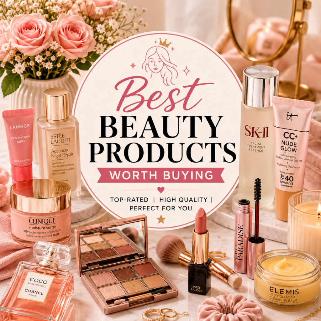 Best beauty products worth buying including skincare, makeup, fragrances, and everyday beauty essentials for women.